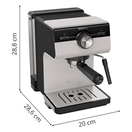Krups - Máquina de café de palanca para dos tazas AUTHENTIC 1450W/230V gris