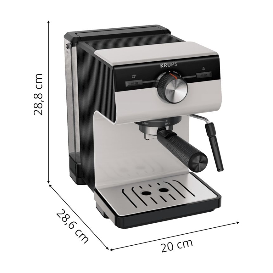 Krups - Máquina de café de palanca para dos tazas AUTHENTIC 1450W/230V gris