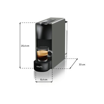 Krups - Máquina de café en cápsulas NESPRESSO Essenza mini 1310W/230V gris