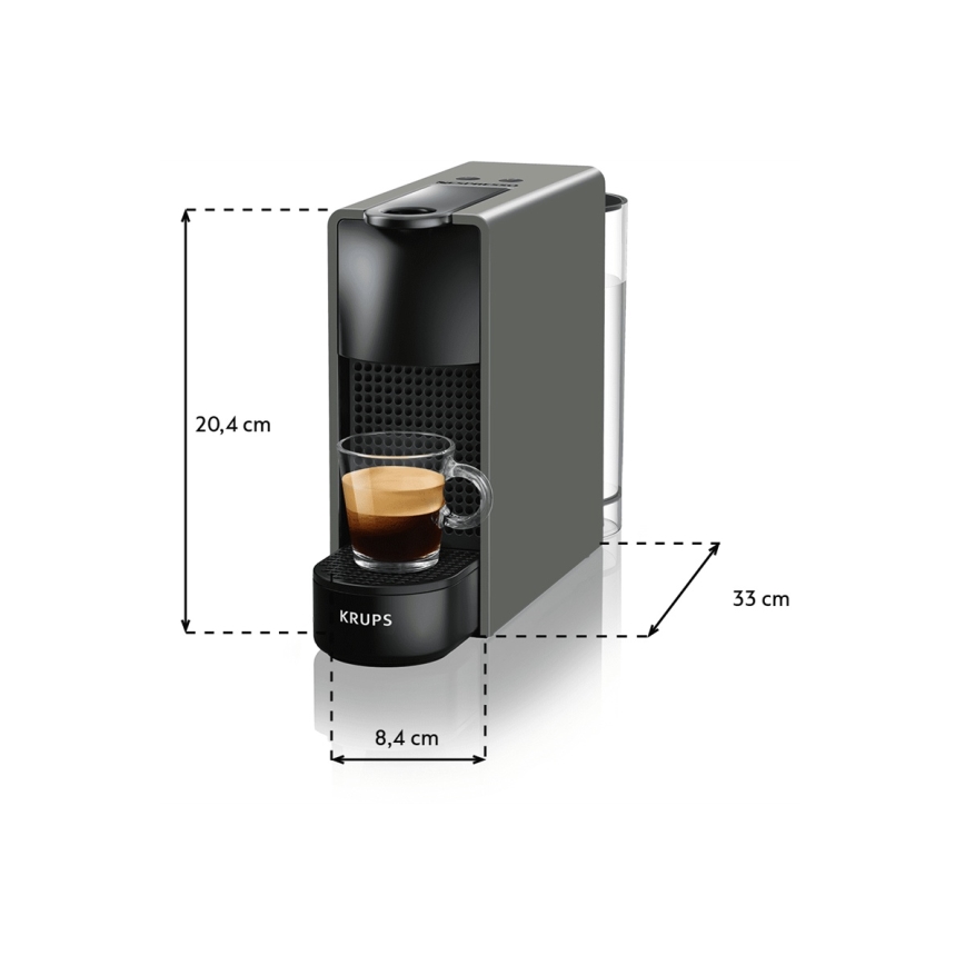 Krups - Máquina de café en cápsulas NESPRESSO Essenza mini 1310W/230V gris