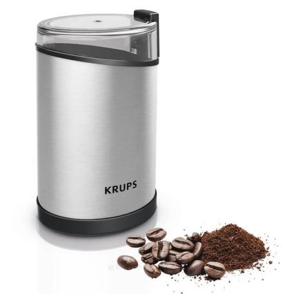 Krups - Molinillo eléctrico de café en grano 85g FAST-TOUCH 200W/230V cromo mate