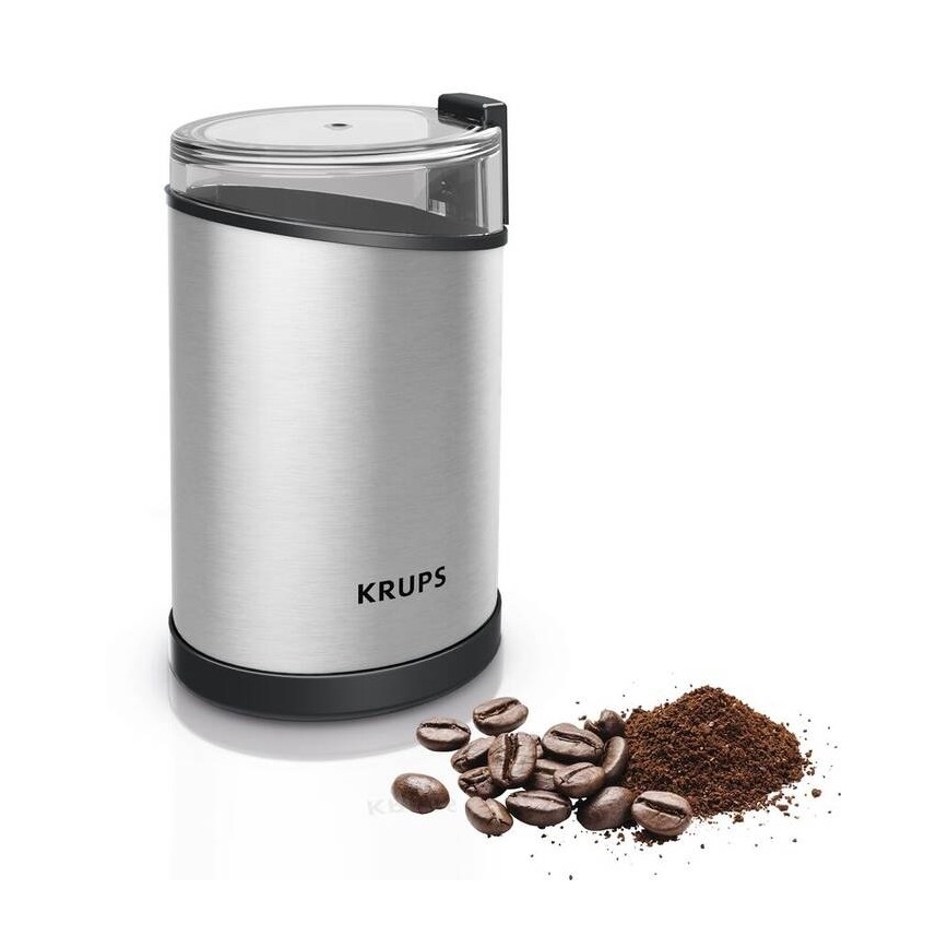 Krups - Molinillo eléctrico de café en grano 85g FAST-TOUCH 200W/230V cromo mate