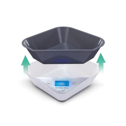 Lamart - Balanza de cocina digital 2x AAA blanca/gris