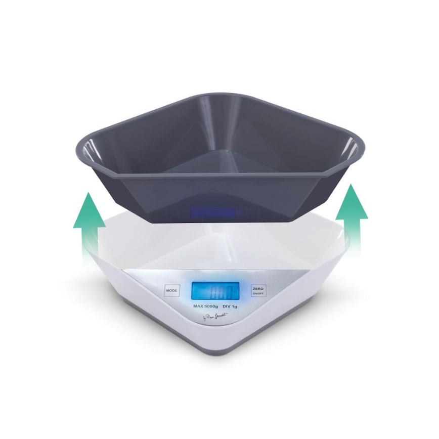 Lamart - Balanza de cocina digital 2x AAA blanca/gris