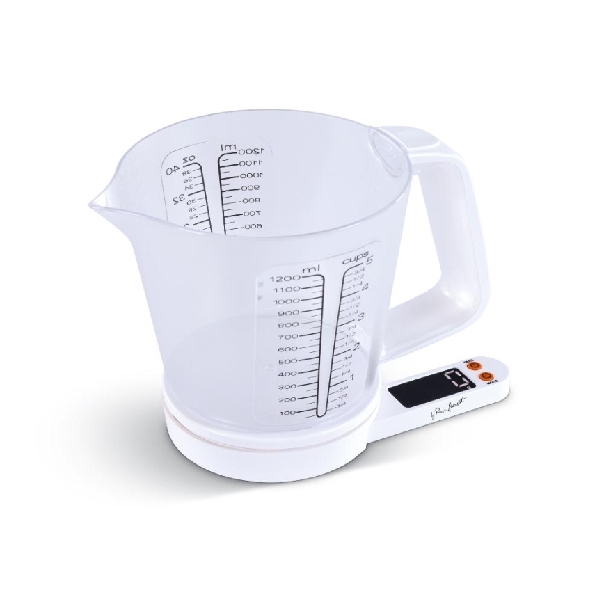 Lamart - Báscula de cocina digital con vaso medidor 2xAAA blanca
