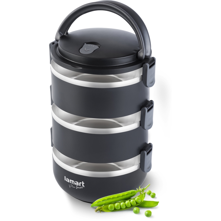 Lamart - Recipiente térmico para alimentos 1,8 l negro