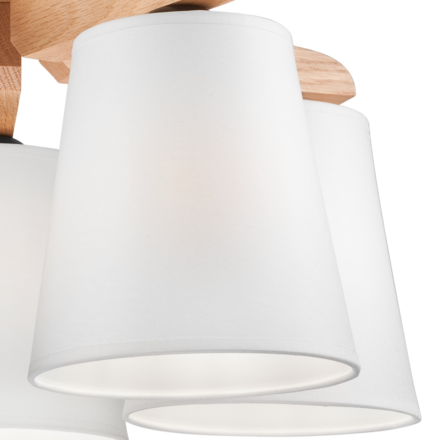 Lámpara Araña ANDREA 5xE27/60W/230V roble/blanco