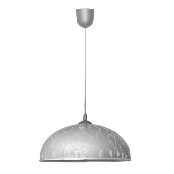 Lámpara araña CIRCLE 1xE27/15W/230V gris