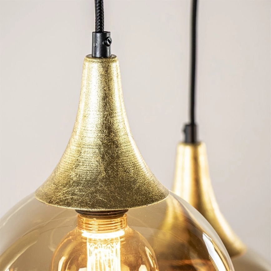 Lámpara colgante con cable CALYPSO 2xGU10/60W/230V + 3xE27/60W negro/dorado