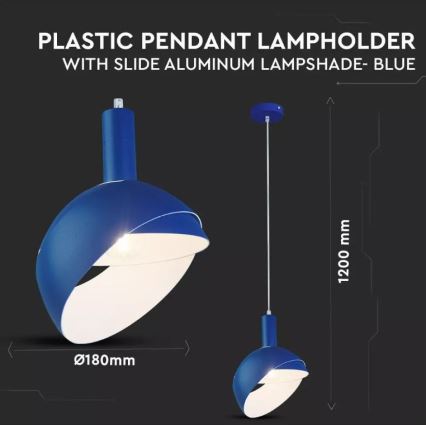 Lámpara colgante 1xE14/60W/230V azul