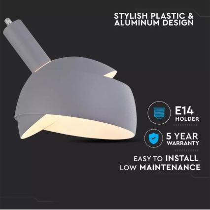 Lámpara colgante 1xE14/60W/230V gris