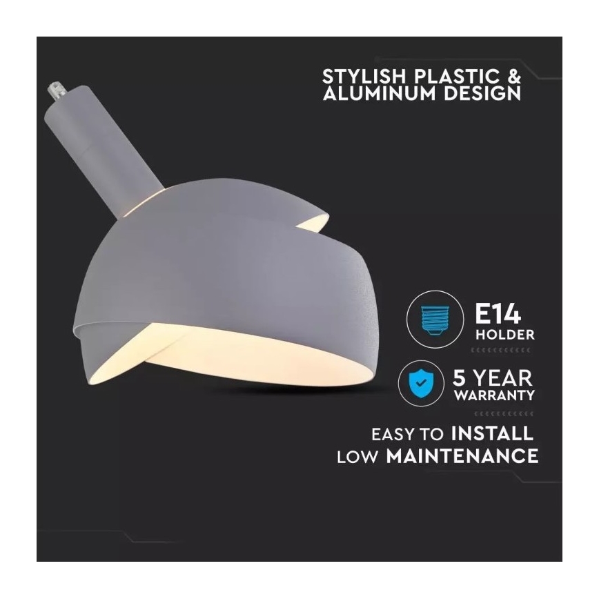 Lámpara colgante 1xE14/60W/230V gris