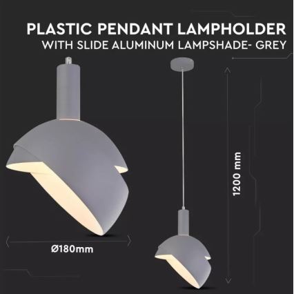 Lámpara colgante 1xE14/60W/230V gris