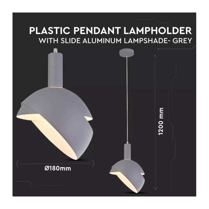 Lámpara colgante 1xE14/60W/230V gris