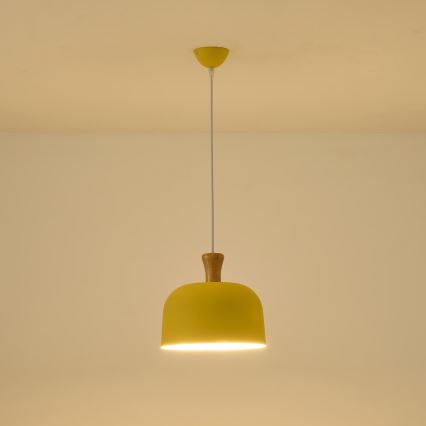Lámpara colgante 1xE27/15W/230V amarillo pr. 27 cm