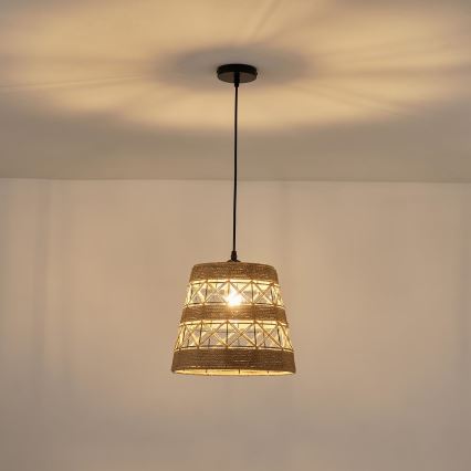 Lámpara colgante 1xE27/15W/230V beige