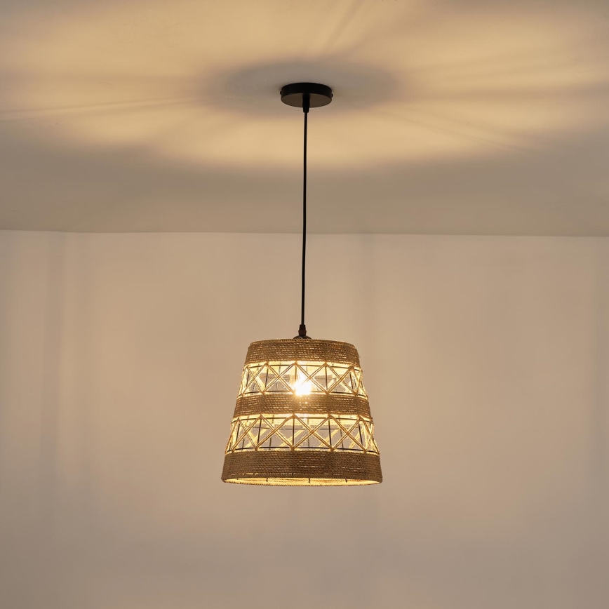 Lámpara colgante 1xE27/15W/230V beige