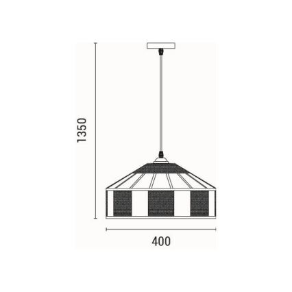 Lámpara colgante 1xE27/15W/230V beige