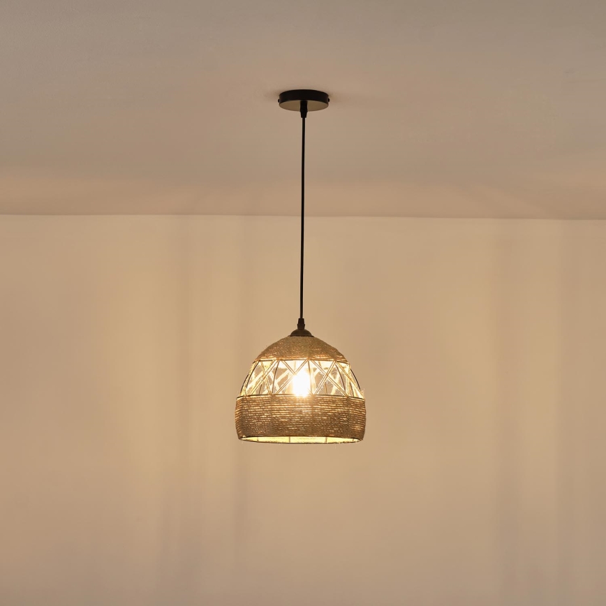 Lámpara colgante 1xE27/15W/230V beige