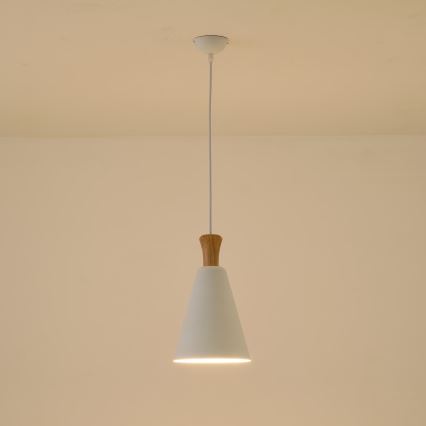 Lámpara colgante 1xE27/15W/230V blanco diá. 20 cm