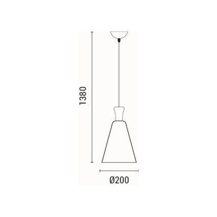 Lámpara colgante 1xE27/15W/230V blanco diá. 20 cm