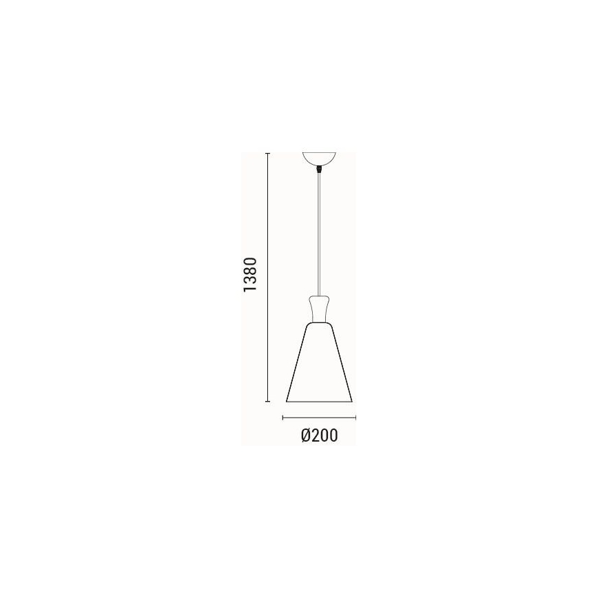 Lámpara colgante 1xE27/15W/230V blanco diá. 20 cm