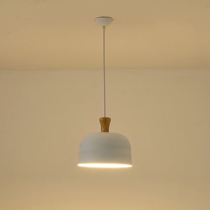 Lámpara colgante 1xE27/15W/230V blanco diá. 27 cm