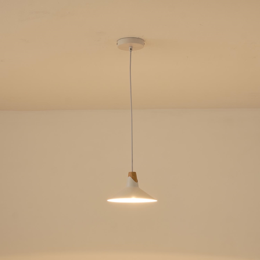 Lámpara colgante 1xE27/15W/230V blanco