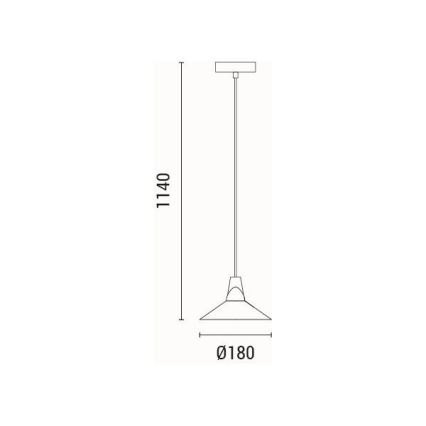 Lámpara colgante 1xE27/15W/230V blanco