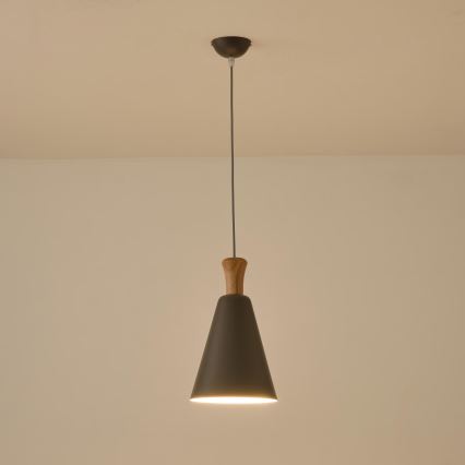 Lámpara colgante 1xE27/15W/230V gris diá. 20 cm