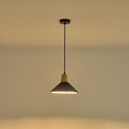 Lámpara colgante 1xE27/15W/230V gris