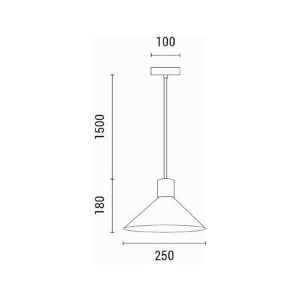 Lámpara colgante 1xE27/15W/230V gris