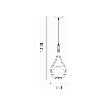 Lámpara colgante 1xE27/15W/230V latón