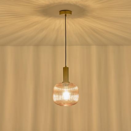 Lámpara colgante 1xE27/15W/230V marrón diá. 20 cm