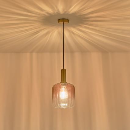 Lámpara colgante 1xE27/15W/230V rojo/ahumado diá. 20 cm