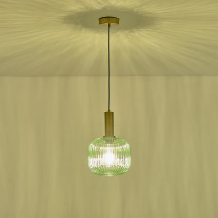 Lámpara colgante 1xE27/15W/230V verde pr. 20 cm