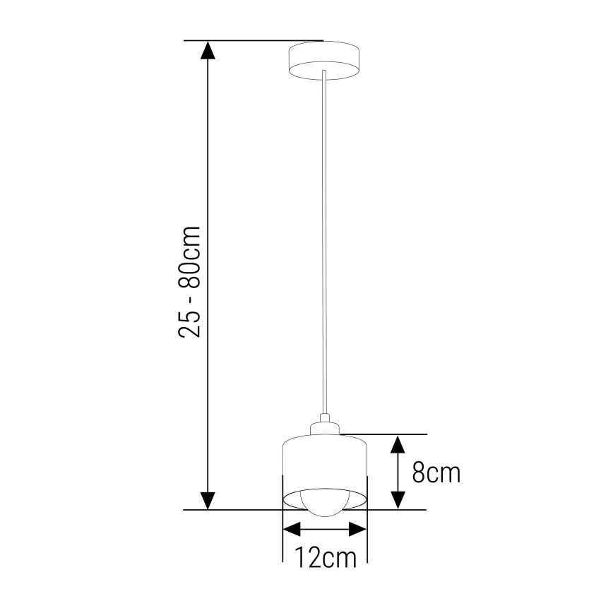 Lámpara colgante 1xE27/35W/230V diá. 12 cm negro/dorado