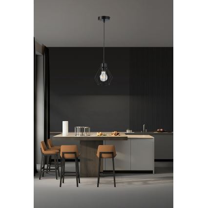 Lámpara colgante 1xE27/35W/230V diá. 18 cm negro