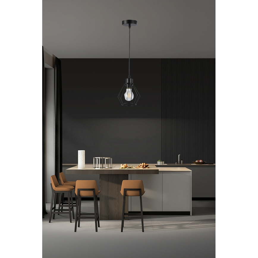 Lámpara colgante 1xE27/35W/230V diá. 18 cm negro