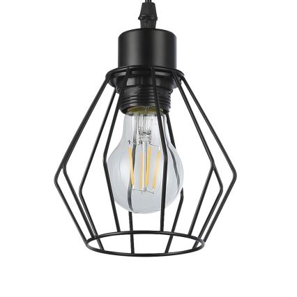 Lámpara colgante 1xE27/35W/230V diá. 18 cm negro