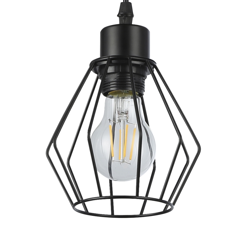 Lámpara colgante 1xE27/35W/230V diá. 18 cm negro