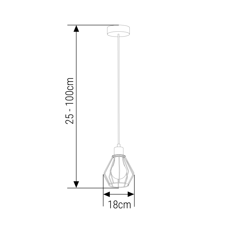 Lámpara colgante 1xE27/35W/230V diá. 18 cm negro