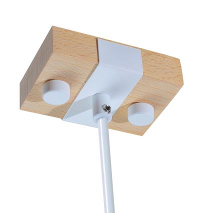 Lámpara colgante 1xE27/40W/230V haya/blanco+