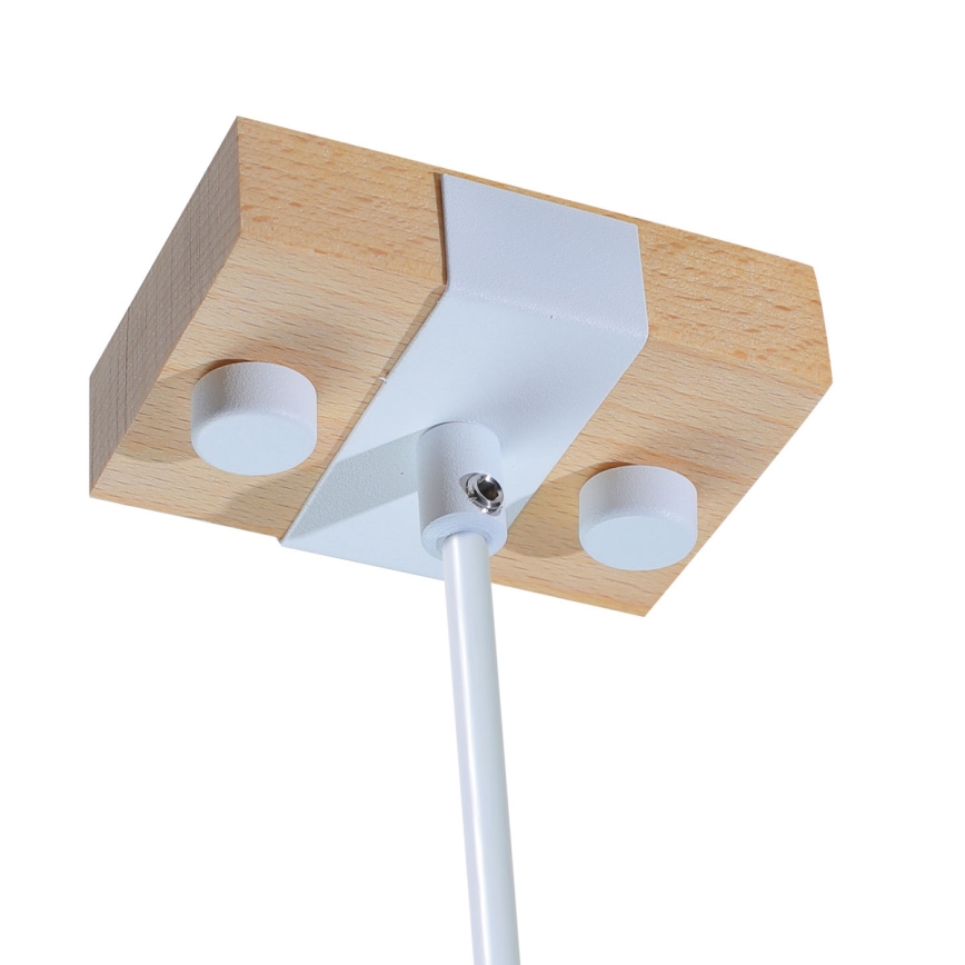 Lámpara colgante 1xE27/40W/230V haya/blanco+