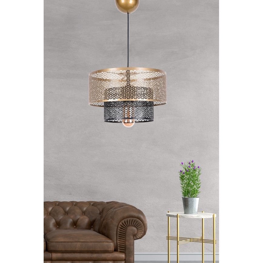 Lámpara colgante 1xE27/40W/230V dorado/negro