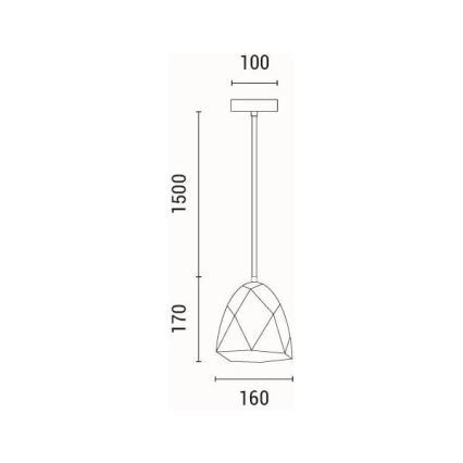 Lámpara colgante 1xE27/40W/230V gris