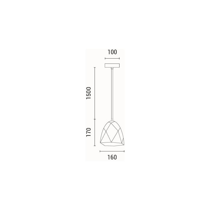 Lámpara colgante 1xE27/40W/230V gris