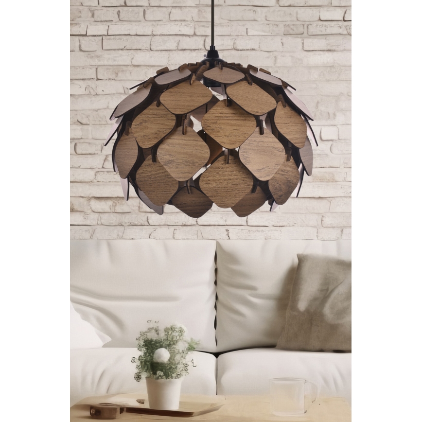 Lámpara colgante 1xE27/40W/230V marrón