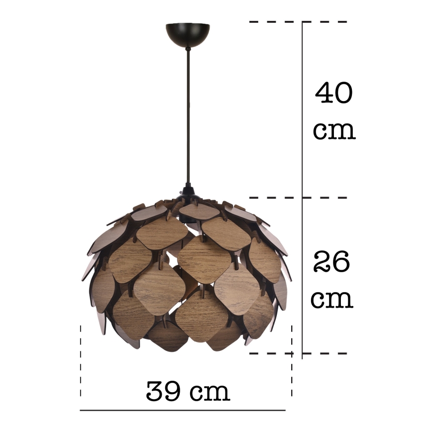 Lámpara colgante 1xE27/40W/230V marrón