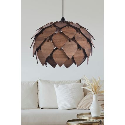 Lámpara colgante 1xE27/40W/230V marrón
